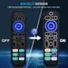 2 Pack Backlit Remote Control Only for Roku TV, Fit for TCL/Onn/Hisense/Element/Sharp/Philips/Westinghouse/Insignia/JVC/RCA/Hitachi/Sanyo Roku Series TVs (Not for Roku Stick and Box)-Black view 2
