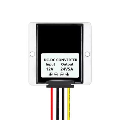 12V Step Up to 24V Boost Converter Voltage Regulator Power Converter Waterproof Module for Golf Cart Club Car(12V to 24V 5A 5L)