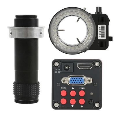 Microscope Kit 14MP 1080P Digital Microscope 130X C-Mount Lens Industrial Microscope Camera Microscope Lens Adapters(VGA Lens LED)