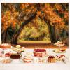 10X8ft Fall Friendsgiving Party Decorations Photo Backdrop Photography Background, Autumn Thanksgiving Forest Pumpkin Patch Backdrops Photo Booth Prop Banner Balloons Wall Decor Tablecloth view 4