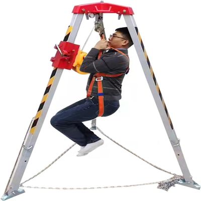 Rescue Tripod Heavy Duty Fire Fighting Tripod Confined SpaceConfined Space Tripod Kit Sewer Lifting Tripod with Safety Harness, Aluminum Alloy Confined Space Tripod Kit for Sewers/Cable(260