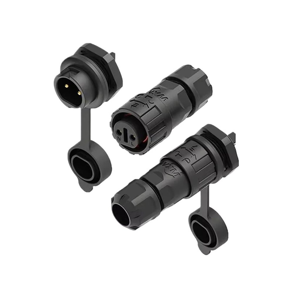OSCWAZZS 1Pcs M16 Self-Locking/Threaded Connection 2 3 4pin Solder-Free/Welding Connector Front/Rear Installation Socket(Back Panel,SELF-Locking Welding_2P)