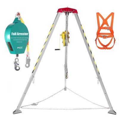 DLYZAYE Confined Space Tripod with 1200Lbs Winch & 30M Wire Rope, Rescue Tripod for Sewer Wellhead, Easy to Assemble, Confined Space Tripod Kit,1200IBS-3