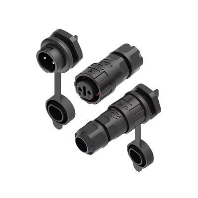 OSCWAZZS 1Pcs M16 Self-Locking/Threaded Connection 2 3 4pin Solder-Free/Welding Connector Front/Rear Installation Socket(Back Panel,Threaded Welding_3P)
