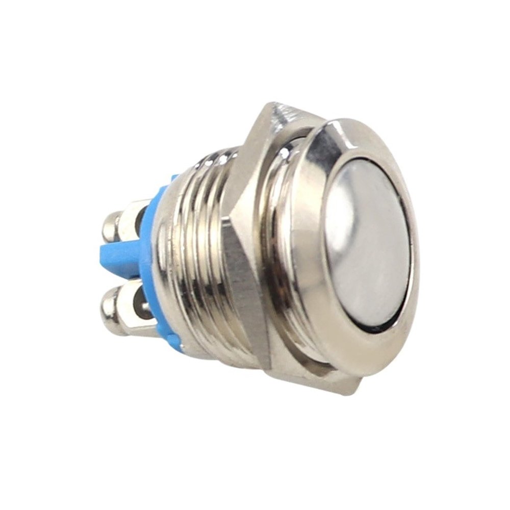 1PC 16mm 1NO Self-Recovery Metal Doorbell Bell Horn Power Push Button Switch Screw Car Engine PC Power Reset Button 3 Styles(Ball Head)