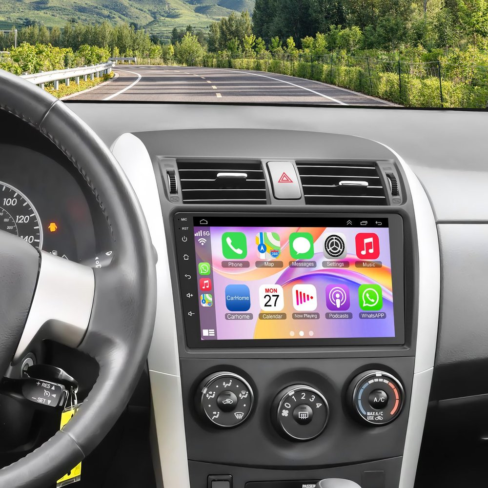 4G+64G Car Radio for Toyota Corolla 2009 2010 2011 2012 2013, Android13 Car Stereo Wireless Carplay&Android Auto, 9 inch Touch Screen for Corolla Bluetooth GPS WiFi FM Mirror Link+ MIC + Backup Camera