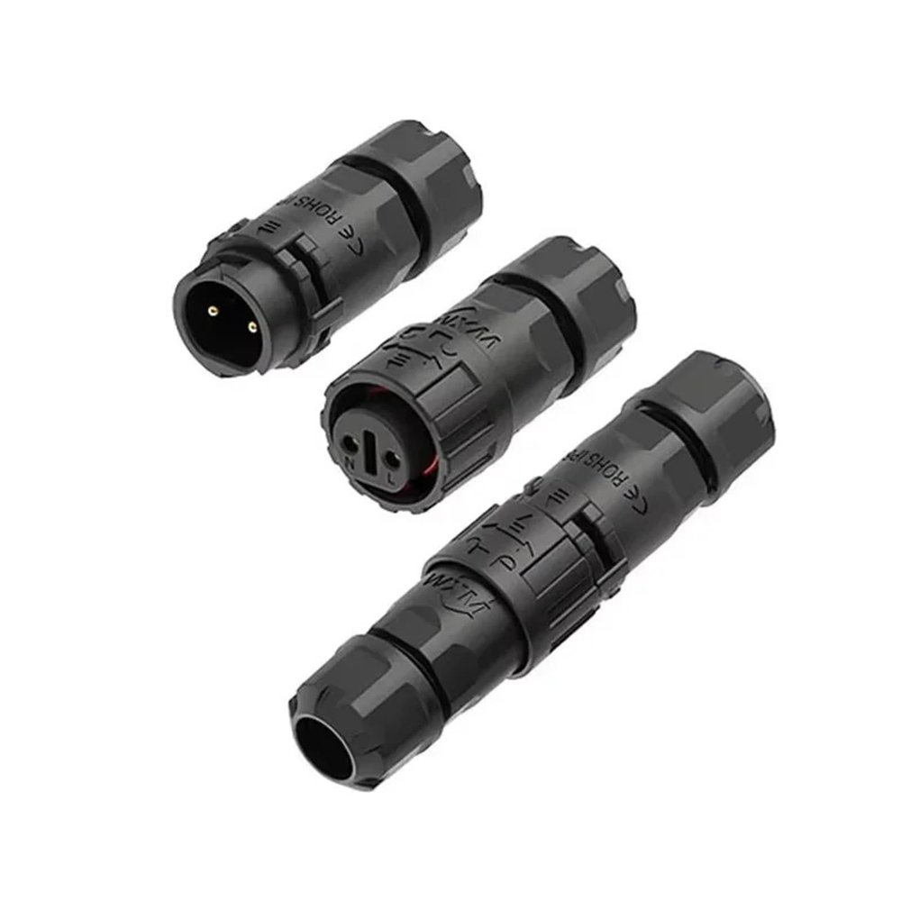 OSCWAZZS 1Pcs M16 Self-Locking/Threaded Connection 2 3 4pin Solder-Free/Welding Connector Front/Rear Installation Socket(Docking,Threaded Welding_3P)