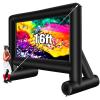 AZXRHWYGS 16 Feet Inflatable Projector Screen Outdoor Inflatable Movie Screen with Blower Carry Bag - Front and Rear Projection Blow Up Screen for Backyard Movie Night Pool Party view 1