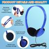 Wensdo Bulk Earbud Headphones 50 Pack for School Classroom Kids, Wholeslae Wired Durable Earphones Class Set for Students Children Toddler Teens Boys Girls and Adult (HY857,50 Blue) view 3