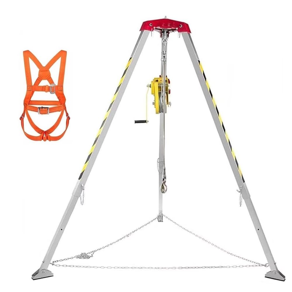 DLYZAYE Confined Space Tripod with 1200Lbs Winch & 30M Wire Rope, Rescue Tripod for Sewer Wellhead, Easy to Assemble, Confined Space Tripod Kit,2600IBS-2