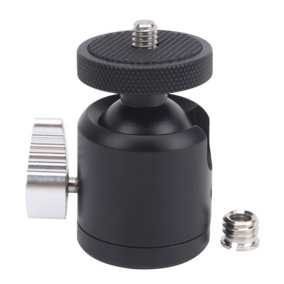 360 Rotation Aluminum Alloy Mini Ball Head | Cold Shoe & 1 / 4in Screw for Camera/Phone/Lighting | 135 Tilt & 105g Compact - Weight