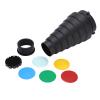 Flash Snoot Mount Conical Snoot Kit | Bowens Mount for Studio Photography/Video Illumination | 5 Color Films & Cellular Grid for Controlled Illumination | Metal Construction, view 1