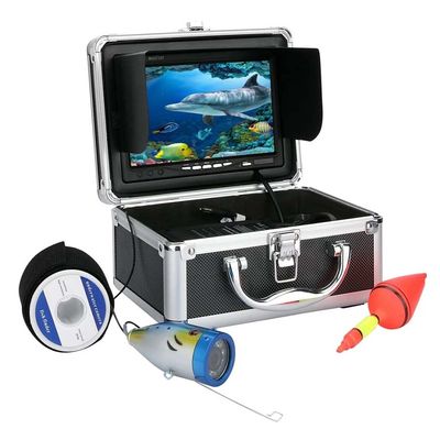 Underwater Fishing Camera DVR, 1000TVL Video Fish Finder, 9.0 Inch Monitor 1080P Camera, for Ice Lake Boat Fishing 24pcs Infrared, Cool LED Lights ()