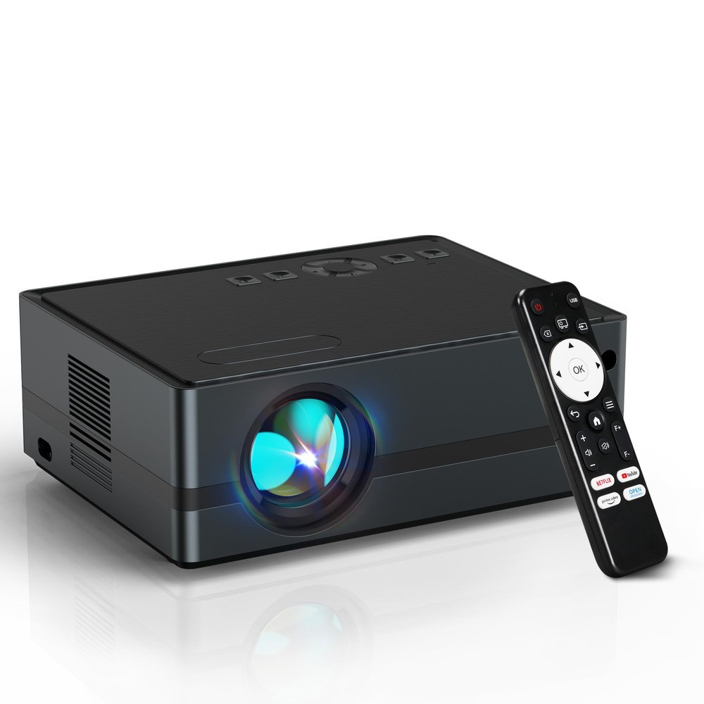 2000 ANSI Netflix Licensed Projector, Native 1080P 4K Supported Smart WiFi Bluetooth Projector, Auto Focus & 6D Keystone, Dolby Audio,Built-in Apps Home & Outdoor Cinema with HDMI/USB/AV Input
