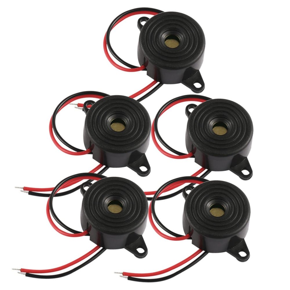 Cabilock 5Pcs Piezo Electric Tone Alarm High Decibel Wire Leads Compact for Electronic Automotive Equipment Alarms and More