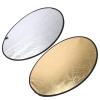 31.5in 2 in 1 Photography Reflector | Gold & Silver Foldable Illumination Reflector for Indoor/Outdoor Portraits | Portable with Carrying Bag, Stainless Steel Frame view 3