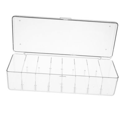DOITOOL Power Cord Organizer Box with Lid Detachable Dividers for Cables Flexible Cord Storage Case for Desk for Phone Chargers and Headphones Transparent Design