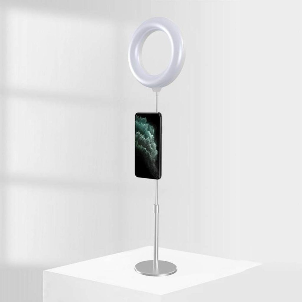 YUYUFA Desktop Live Phone Holder Alloy Magnetic Cellphone Stand Holder with Fill Light for Live Video(D)