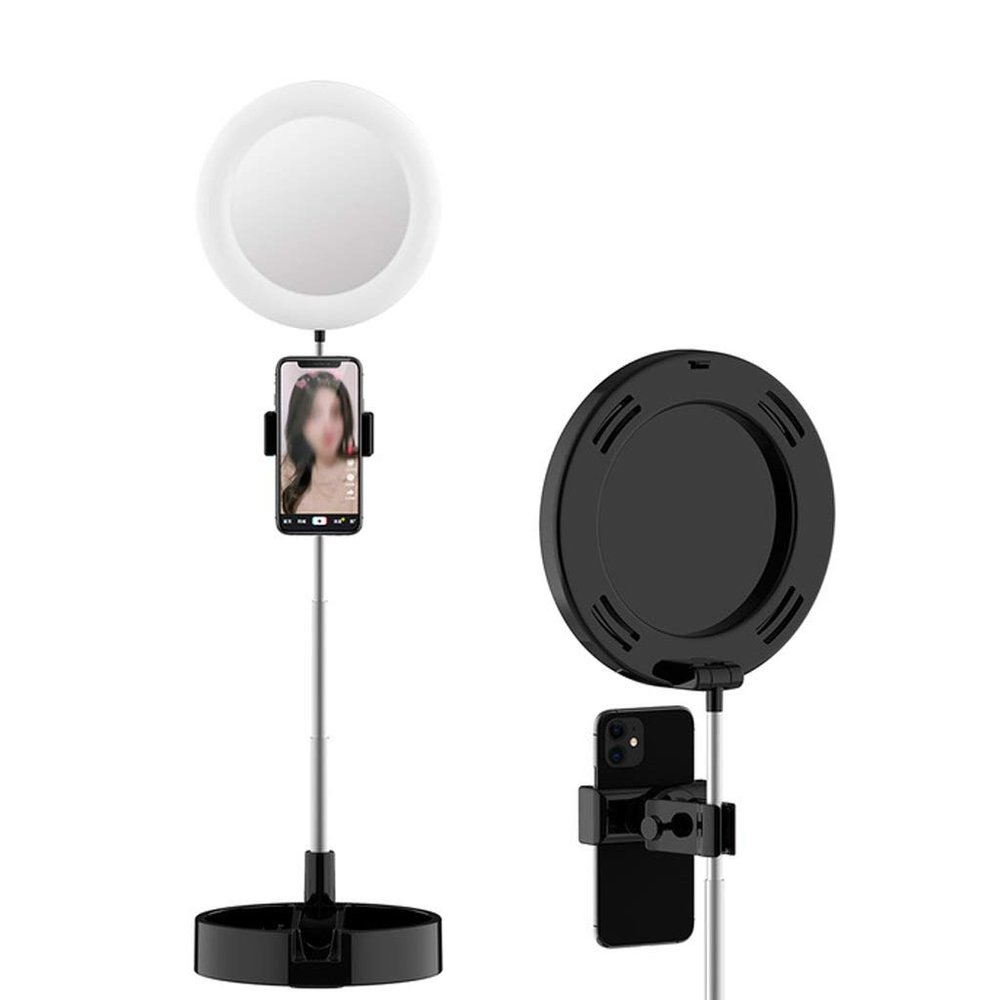 YUYUFA Light 6inch Fill Light 64LED Desktop Lamp Dimmable with Phone Holder Extendable Stand for Selfie Makeup(D)