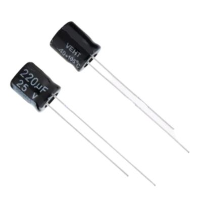 100PCS 25V220UF Direct Insertion electrolytic Capacitor Specification 8X7