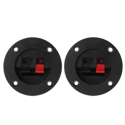 2 PCS Round Plate Terminal Strip Push Connector Block 2 Position Amplifier Spring Jointing Clamp Test Clip