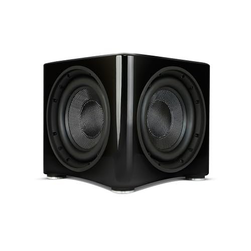 ES-SUB-TRP10-500-BLK Triple Series 10" High-Power Passive Radiator Subwoofer with Gloss Black Cabinet and Advanced Audio Controls