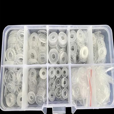 M2 M3 M4 M5 M6 M8 M10 M12 M14 M20 PVC Washers Set Hard Plastic Nylon Gasket Transparent Insulation Flat Paded Assortment Kit(T type black 1set)
