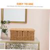 Cabilock Cable Storage Organizer Box Decorative Imitation Rattan Cord Hider Desk Cord Organizer view 3
