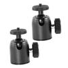 Happyyami 360 Degree Rotating Metal Camera Ball Head Adapter 1/4 3/8 Inch Screw Mount for Tripods Compatible DSLR Projectors and Mic Accessories 2PCS Black view 1