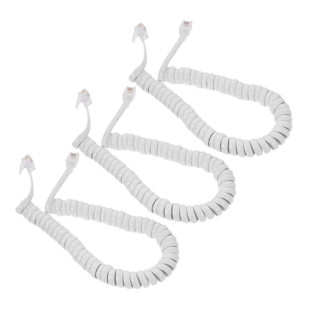 Holibanna 3pcs Stretchable Spring Wire Phone Cord for Landline Telephones Tangle Coiled Design Office Home Phone Cord
