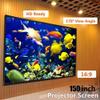 MVUYO Foldable 16:9 Projector 60 72 84 100 120 150 Inch White Projection Screen Edging Projector Screen TV Home Audio-Visual Screen(120 inch) view 2
