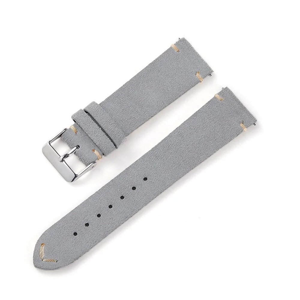 HMFang Watch Leather Bracelet 18mm 20mm 22mm Wristband Watch Accessories Calfskin Suede Watch Strap Men Women(Gray Blue_22mm)