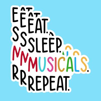(3PCS) Eat Sleep Musicals Repeat Sticker, Musical Funny Theatre Life Drama Theater, Waterproof Vinyl Sticker Decals for Books Laptops Phone Water Bottles Tumbler Cup Kindle 3x2.4 Inch