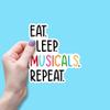 (3PCS) Eat Sleep Musicals Repeat Sticker, Musical Funny Theatre Life Drama Theater, Waterproof Vinyl Sticker Decals for Books Laptops Phone Water Bottles Tumbler Cup Kindle 3x2.4 Inch view 2