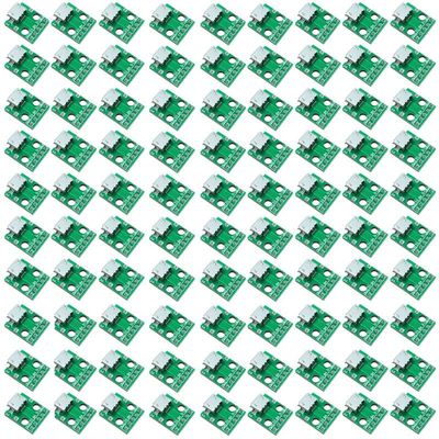 100pcs Micro USB to DIP Adapter 5pin Female Connector B Type PCB Converter pinboard