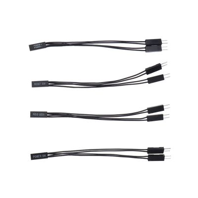 ACGTUY 10cm Motherboard Switch Power SW/Reset SW/HDD L*/ED/Power L*/ED 1 to 2 Double Adapter Cable 1 Female to 2 Male Splitter 2 Pins(Power LED)