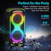 TYOTY Bluetooth Speaker 160W Loud Wireless Outdoor Portable Big Powerful Deep Bass Sound TWS Large Home Party Speakers with Subwoofer LED Lights view 4