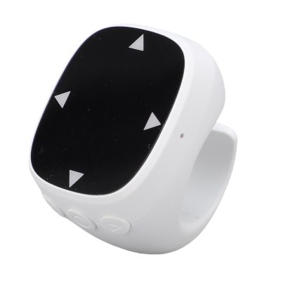 Yunseity Bluetooth Scrolling Ring, Wireless BT 5.3 Camera Shutter and Music Remote Controller, up to 10M Distance, Rechargeable Page Turner for Android Phones and Tablets (White)