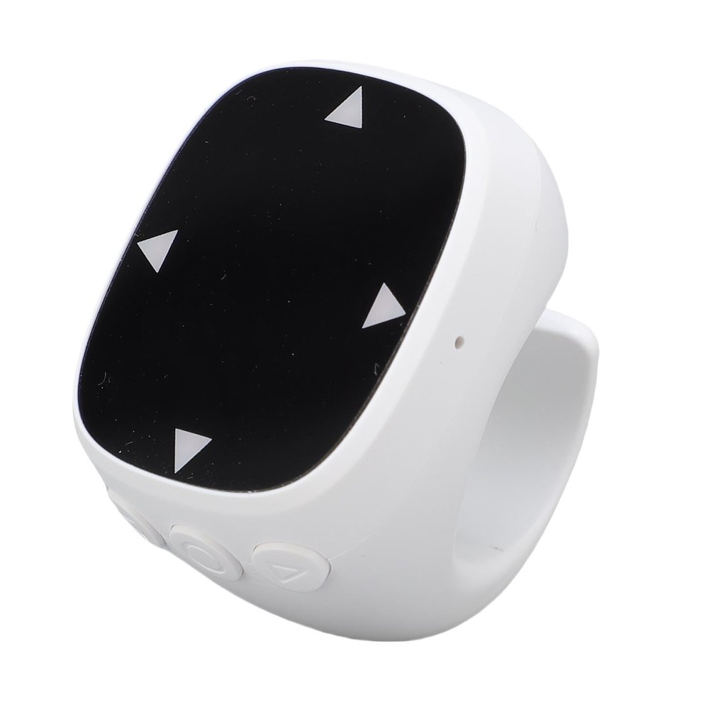 Yunseity Bluetooth Scrolling Ring, Wireless BT 5.3 Camera Shutter and Music Remote Controller, up to 10M Distance, Rechargeable Page Turner for Android Phones and Tablets (White)