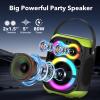 TYOTY Portable Bluetooth Speakers 80W Big Powerful Wireless Outdoor Loud Stereo Deep Bass Sound Boombox TWS Home Party Speaker with Subwoofer LED Lights view 2
