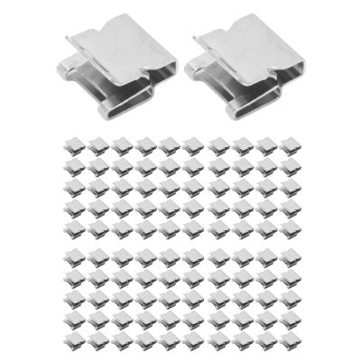100Pcs Solar Panel Cable Clips, Photovoltaic Cable Clips, Stainless Steel Solar Panel Cable Clips - Reliable Metal Wire Clamps for Efficient Photovoltaic Installation and Mounting