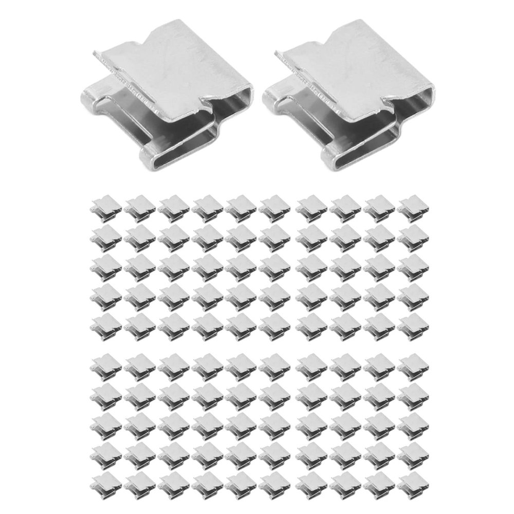 100Pcs Solar Panel Cable Clips, Photovoltaic Cable Clips, Stainless Steel Solar Panel Cable Clips - Reliable Metal Wire Clamps for Efficient Photovoltaic Installation and Mounting