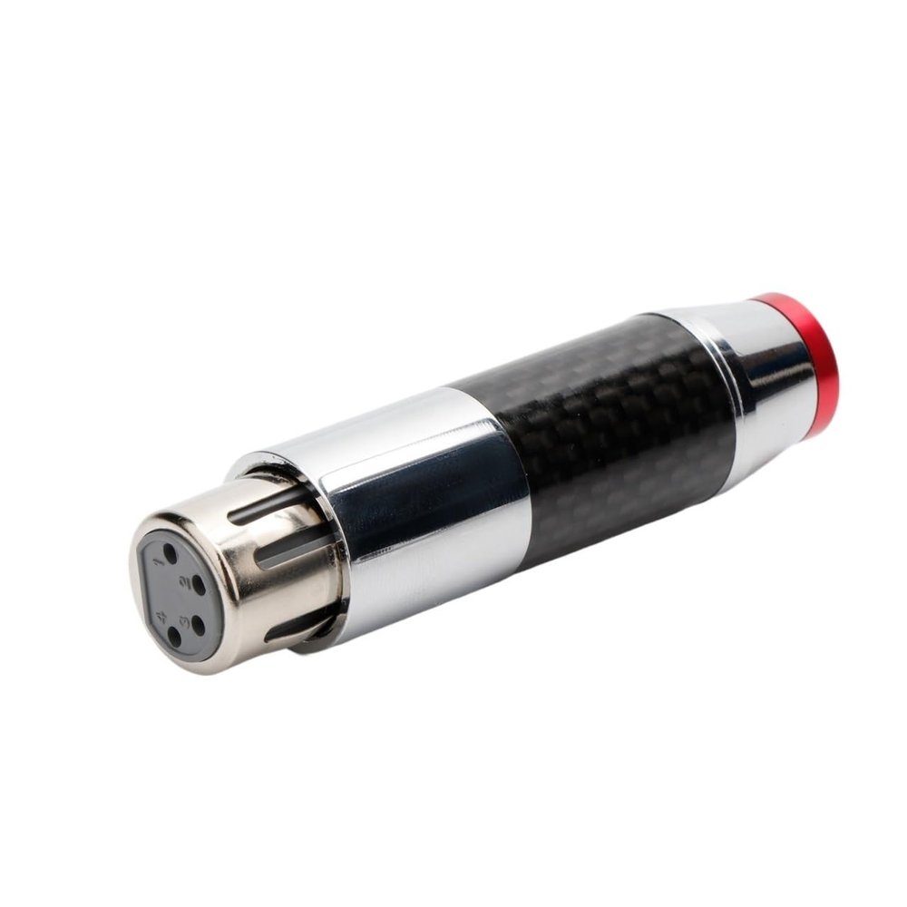 bodateng LIHUA High End Level MIC Microphone Carbon Fiber 24K Gold Plated 4pins XLR Headphone Special Plug for 4Pins Ja-ck Plug Cable(Female)