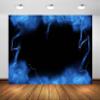 Loccor 7x5ft Fabric Blue Lightning Backdrop Spectacular Stormy Blue Sky Glowing Thunderbolt with Smoke and Fog Background Birthday Party Decorations Photo Studio Props view 1