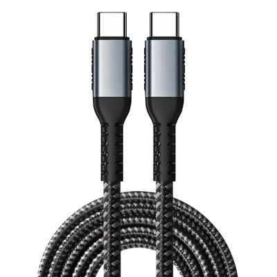 100W Fast Charging Cord Nylon Braided Type C to Type C Data Cable Wire Build-in E-Marker for Office Home Travel