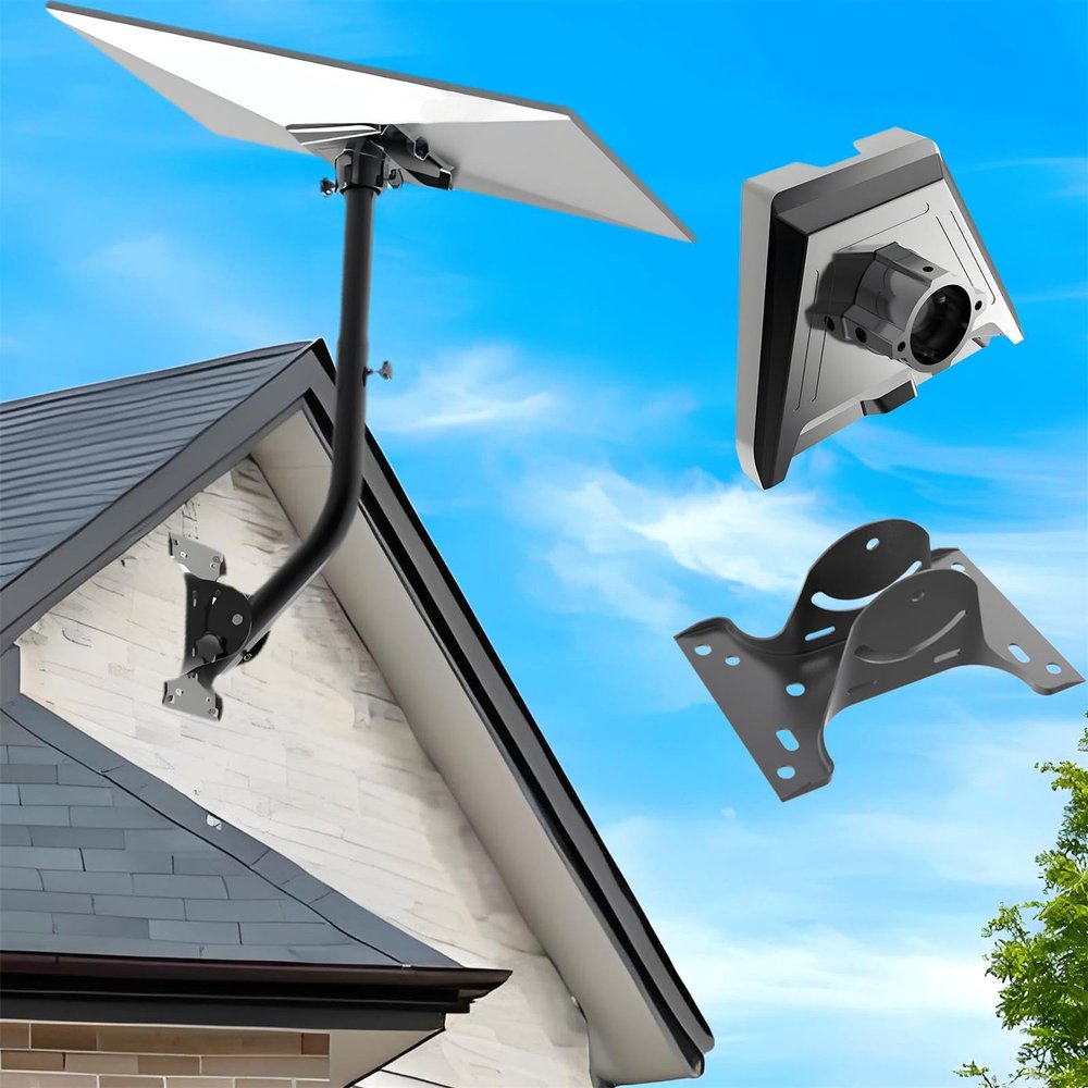 YQZGRH Starlink Gen 3 Wall & Roof Mount Kit, 180 Adjustable Pole Mount with Gen 3 Pipe Aluminum Alloy AdapterWeatherproof Design for Satellite Dish & RVEasy InstallationIron Grey