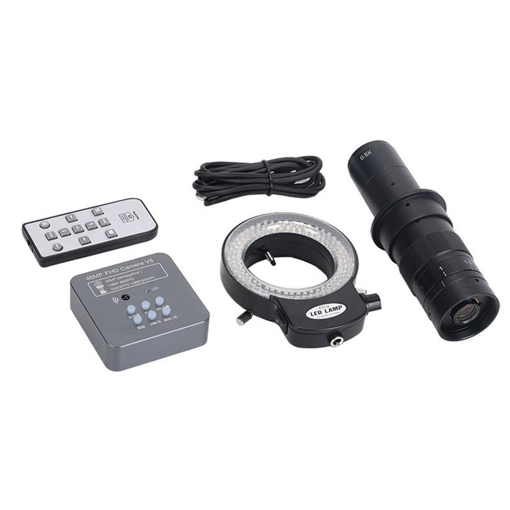 JOEBO Microscope Kit 48MP 1080P 60FPS Digital Microscope 300X 180X C-Mount Lens Microscope Lens Adapters(180X Full Kit)