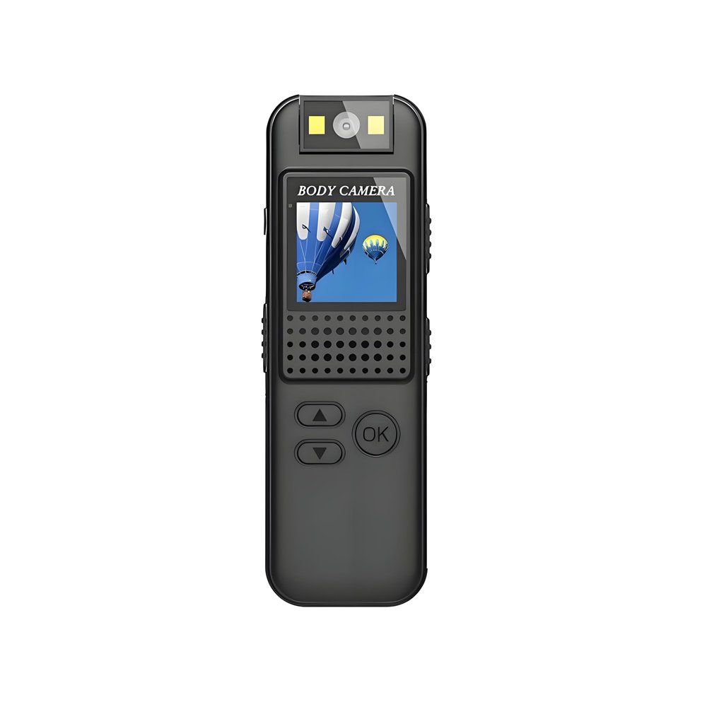 Lancoon 1080P Mini Body Camera Wearable with Magnetic Clip 180 Rotating Lens 128GB Support 7H Recording LED Lights for Meeting Bike Outdoor Activity