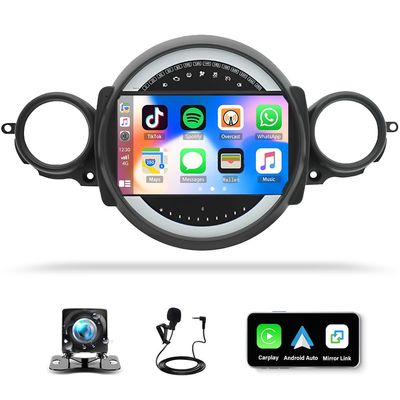 2+32G Car Radio for BMW Mini Cooper R56 2007 2008 2009 2010 2011 2012 2013 2014 for CarPlay Wireless Android Auto - 9 Inch Touch Screen Car Stereo DSP/WiFi/GPS/SWC/Bluetooth AHD Backup Camera