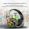 MODIDSTU Graffiti Style Over-Ear Headphones - Wireless Bluetooth 5.0, Hi-Fi Stereo Sound, Comfortable Soft Earpads, 30-Hour Playtime, Built-in Mic for Hands-Free Calls (B) view 4